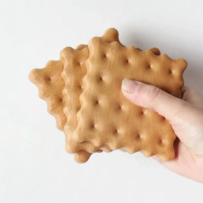 Fyra bitars set av trä kakform coasters modern stil