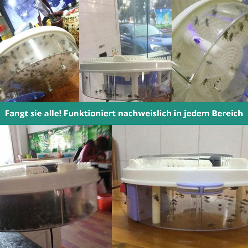 Carvallo Flugfälla med rotation och bete-kammare | Tyst och miljövänlig | För inomhus och utomhus