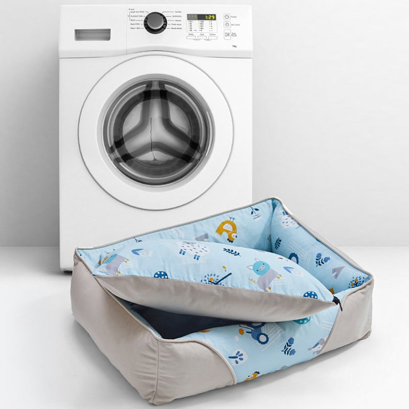 Fyra väggars stödjande husdjursbädd Mysig Hållbar Ekologisk Vänlig