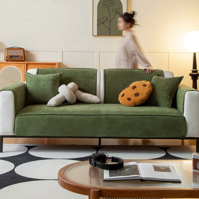 Chic Corduroy Soffskydd Antisklipp Sofföverdrag 70x70 cm