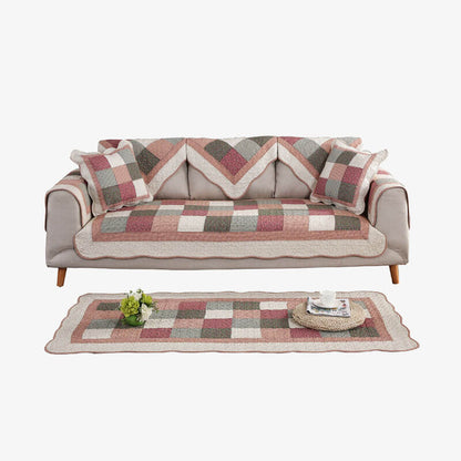 Bomullsquiltad tvättbar halkfri sofföverdrag med komfort