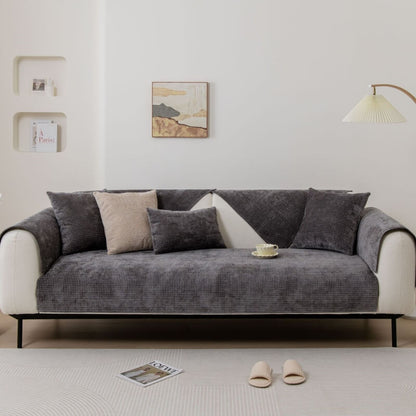 Delikat Waffle Chenille Tyg Möbel Skyddsoverkast Sofföverdrag