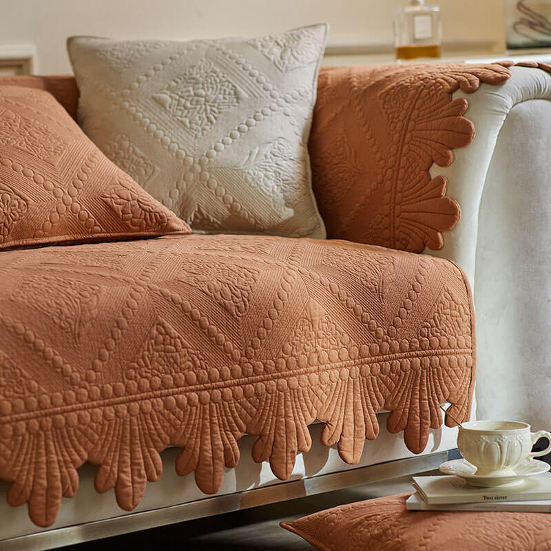 Fashion Leaf Trim Cotton Washable Sofföverdrag 70x70 cm