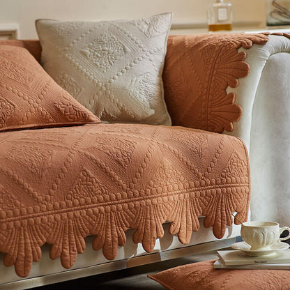 Fashion Leaf Trim Cotton Washable Sofföverdrag 70x70 cm