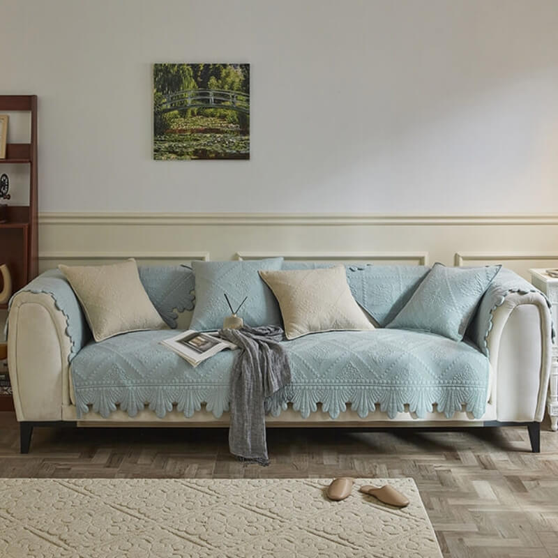 Fashion Leaf Trim Cotton Washable Sofföverdrag 70x70 cm