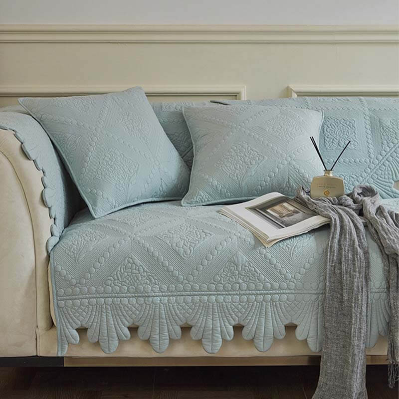 Fashion Leaf Trim Cotton Washable Sofföverdrag 70x70 cm