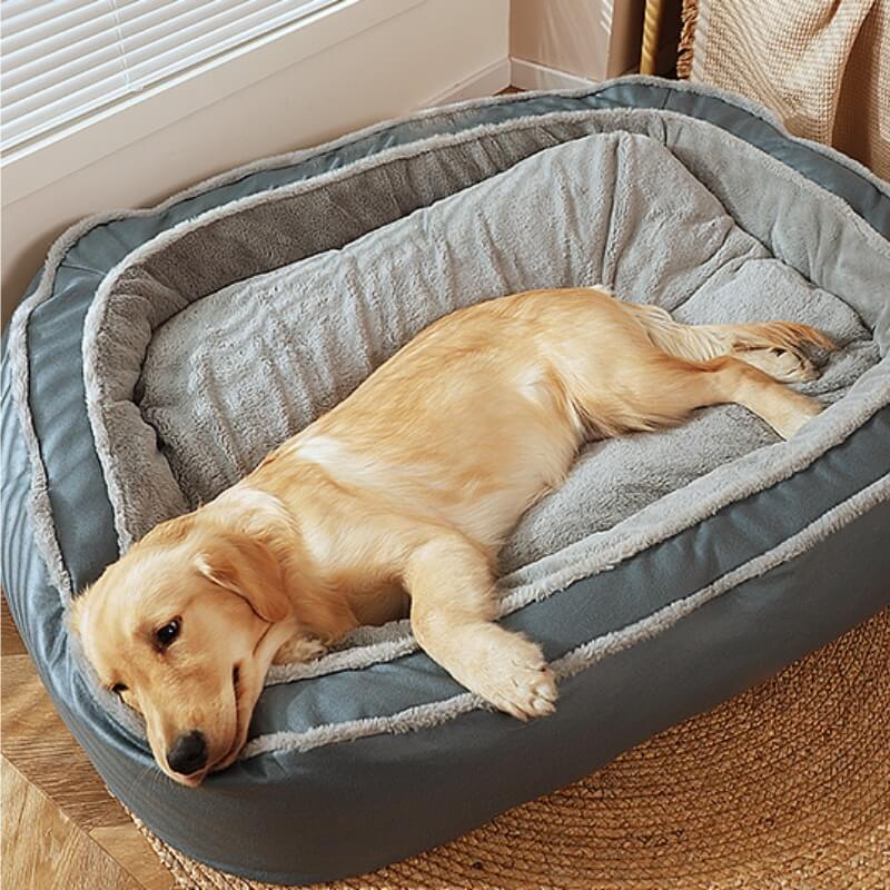 Large Deep-Sleep Ortopedisk Hundsäng Plush Polyester Komfort