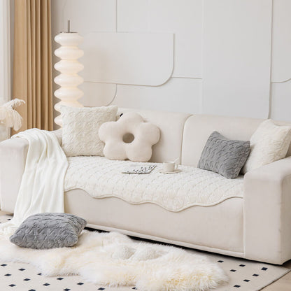 Lätt lyxig plysch houndstooth oregelbundet sofföverdrag