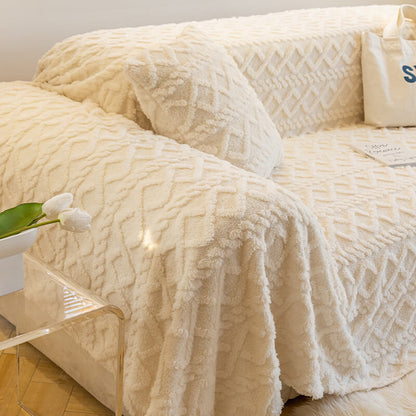 Enfärgad fleece möbel skyddsoverkast mjuk mysig