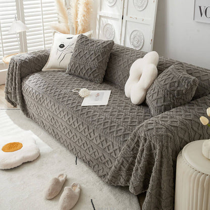 Enfärgad fleece möbel skyddsoverkast mjuk mysig