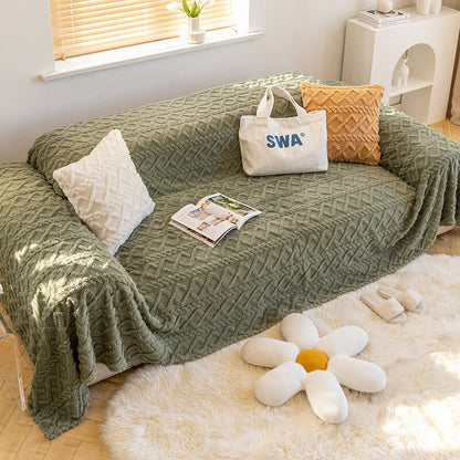 Enfärgad fleece möbel skyddsoverkast mjuk mysig