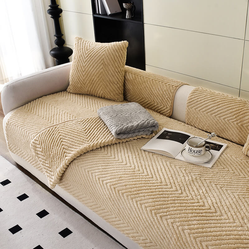 Carvallo - Geometrisk plysch sofföverdrag