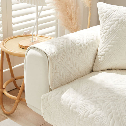 Varm Kristall Sammet Vete Broderi Halkskydd Sofföverdrag