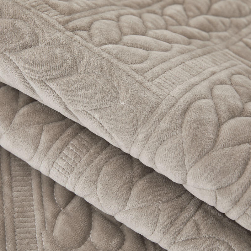 Varm Kristall Sammet Vete Broderi Halkskydd Sofföverdrag