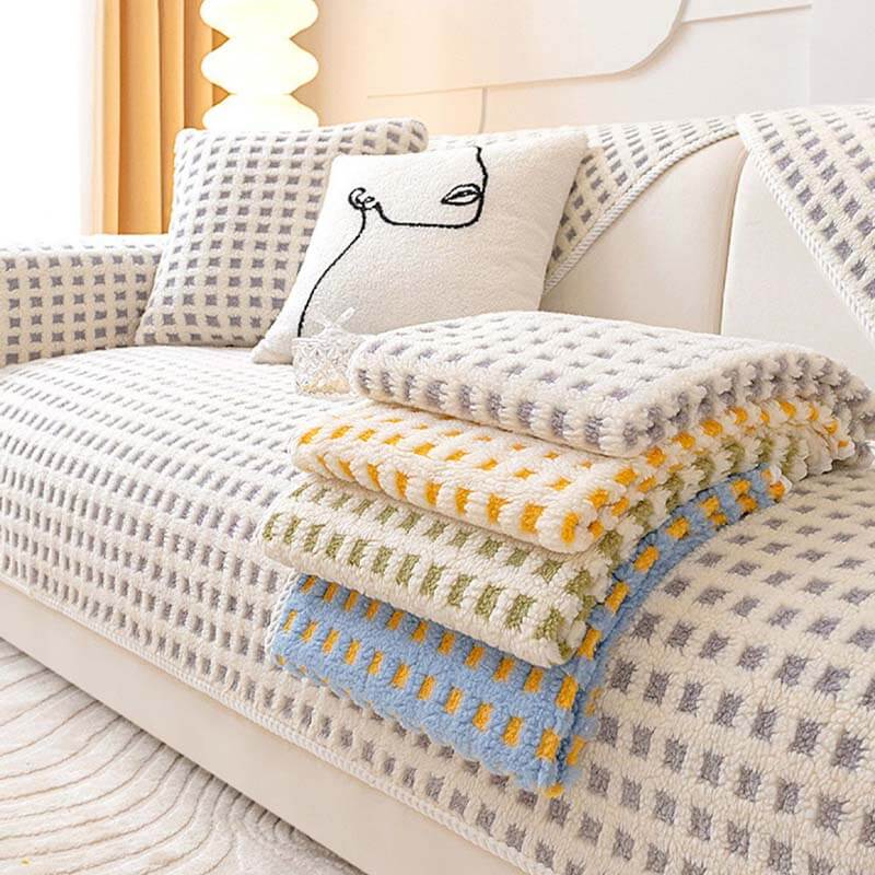 Varm Sherpa Fleece Pläd Sofföverdrag Möbelskydd