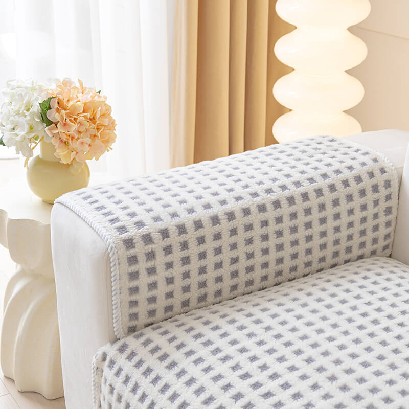 Varm Sherpa Fleece Pläd Sofföverdrag Möbelskydd