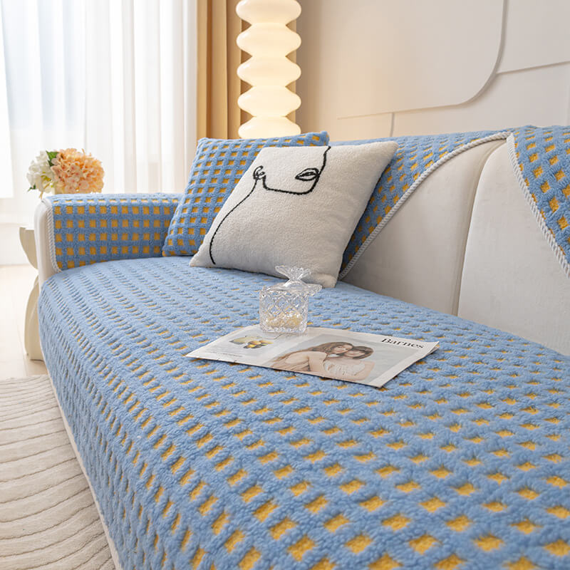 Varm Sherpa Fleece Pläd Sofföverdrag Möbelskydd