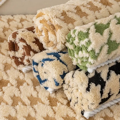 Houndstooth Plush Mat Möbelskydd Antiglidskydd