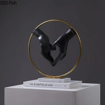 Handshake Decor - Kreativ Skakande Händer Staty för Lyxig Dekoration