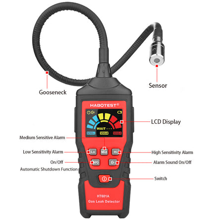 Gasläcksdetektor med 44 cm svanhals