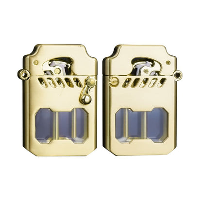 GearFrame Lighter - Vindskyddat tändsticka med växellådsmechanism och säkerhetslås