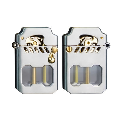 GearFrame Lighter - Vindskyddat tändsticka med växellådsmechanism och säkerhetslås