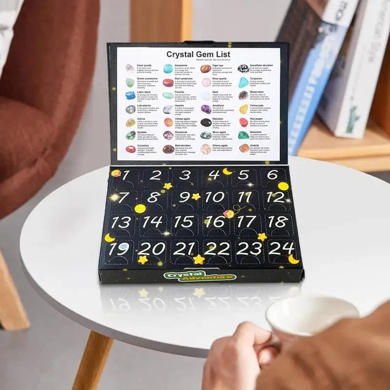 Edelstein Adventskalender – 24 Naturliga Kristaller för helgcountdown 2025
