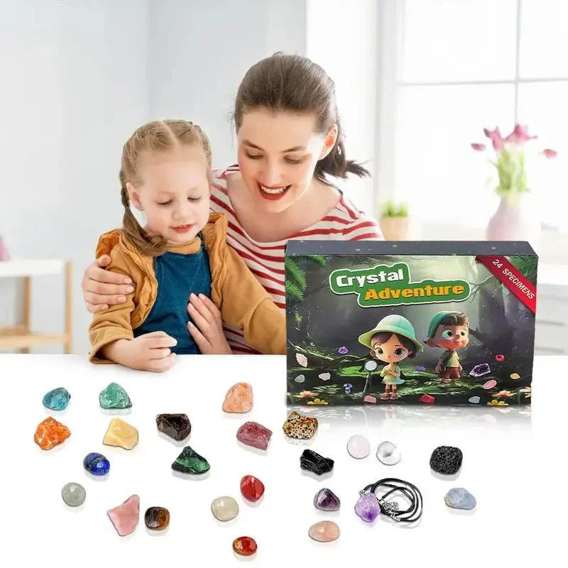 Edelstein Adventskalender – 24 Naturliga Kristaller för helgcountdown 2025