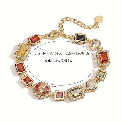 Geometriskt zirkon-smyckeset - Modern förgylld halsband &amp; öronhängen