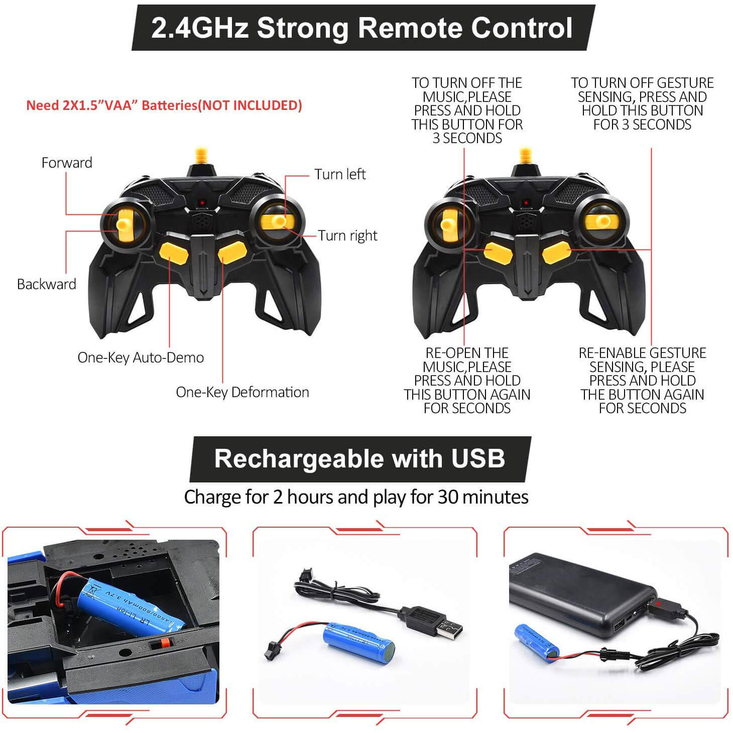 Fjärrkontroll Transformering Robotbil Leksak