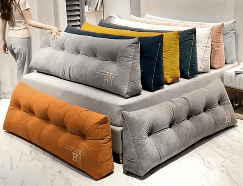 Royaleva Nordic Sängsida Ryggstödskudde – Anpassad Broderad Vinklad Kudde för Komfort & Stöd