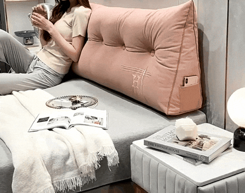 Royaleva Nordic Sängsida Ryggstödskudde – Anpassad Broderad Vinklad Kudde för Komfort & Stöd