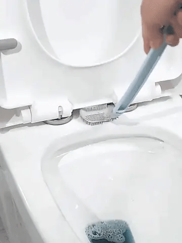 Royallure Silikon Toalettborste – Verktygsfri Installation, Flexibla Borst, Hörnrengöring