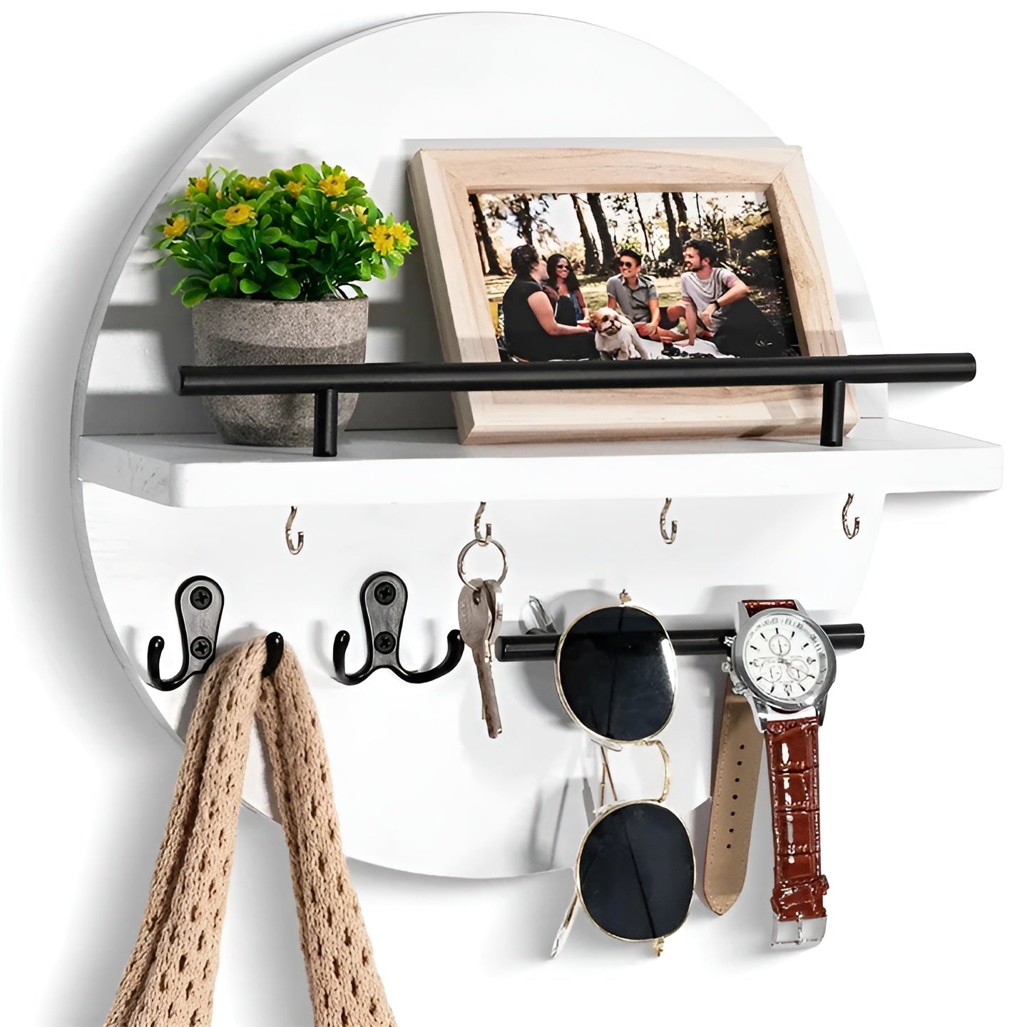 Carvallo NordEdge | Massivholz & Metall | Med hylla & kroklist | 100 cm bredd