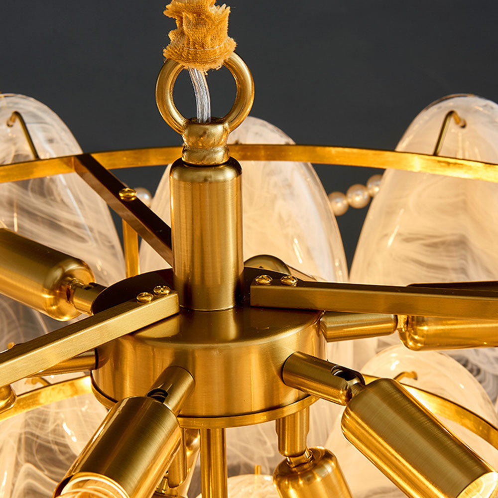 Moderna Kopparfärgad Hänglampa med Trähandtag