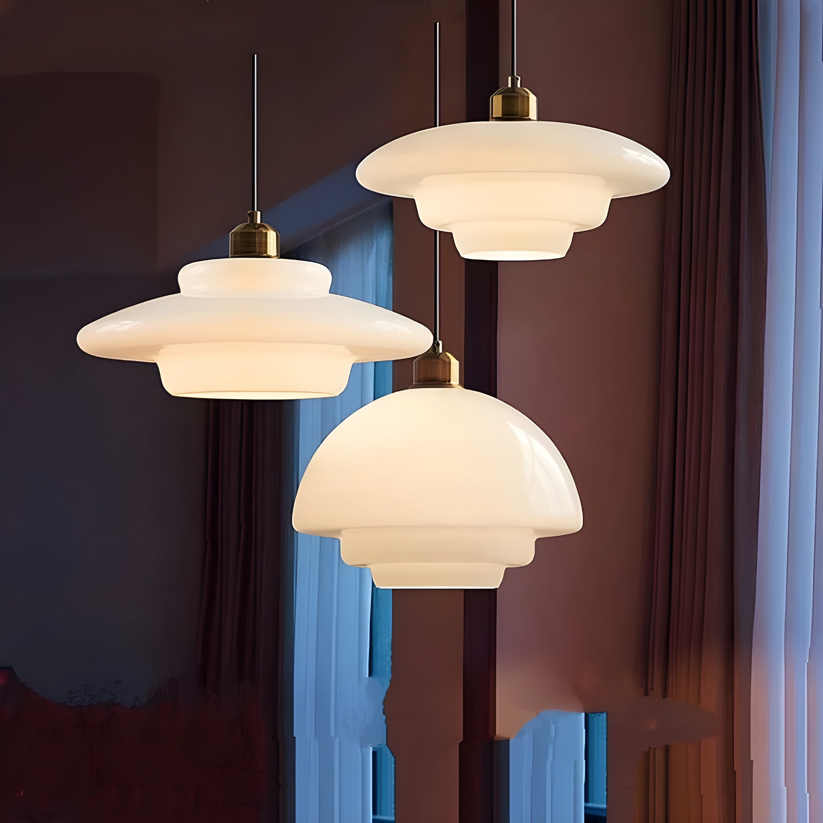AuraBeam Light – Minimalistisk elfenbensfärgad LED-hänglampa i glas