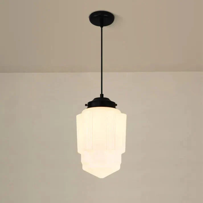 Lunara | Geometrisk mjölkglas pendellampa i vitt