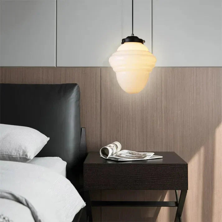 Lunara | Geometrisk mjölkglas pendellampa i vitt