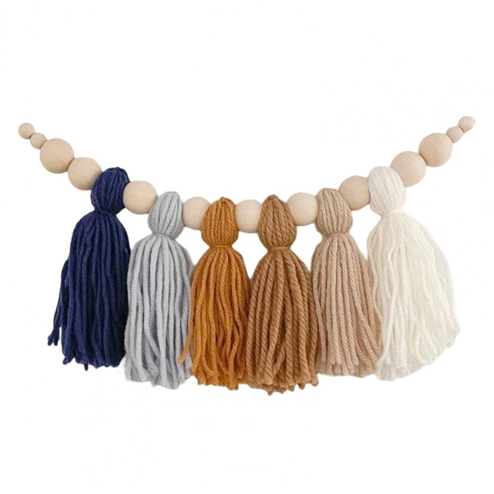 Glow String Baby Room Garland - soft wooden bead decoration for a calm and magical atmosphere
