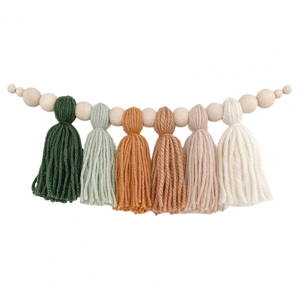 Glow String Baby Room Garland - soft wooden bead decoration for a calm and magical atmosphere