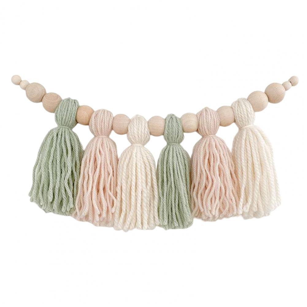 Glow String Baby Room Garland - soft wooden bead decoration for a calm and magical atmosphere