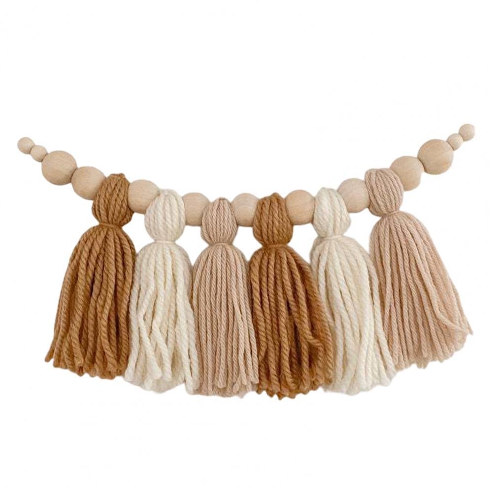 Glow String Baby Room Garland - soft wooden bead decoration for a calm and magical atmosphere