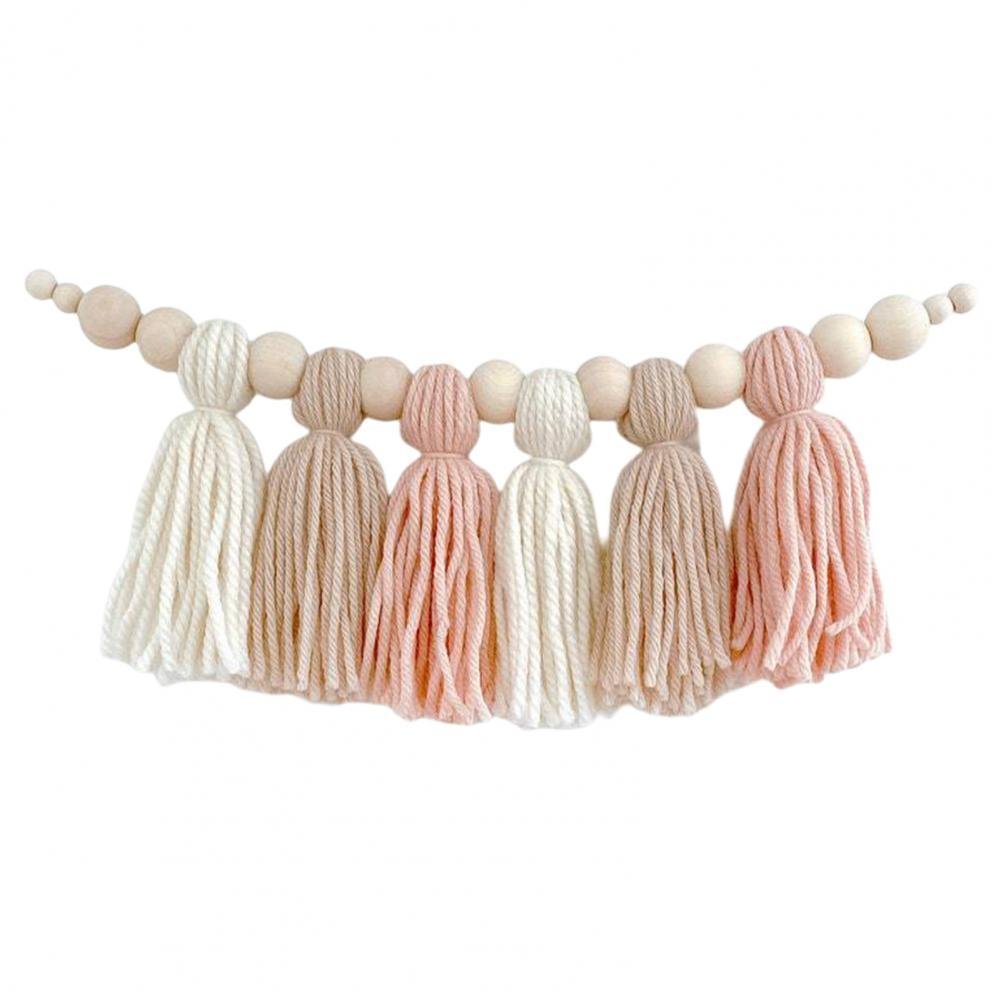 Glow String Baby Room Garland - soft wooden bead decoration for a calm and magical atmosphere