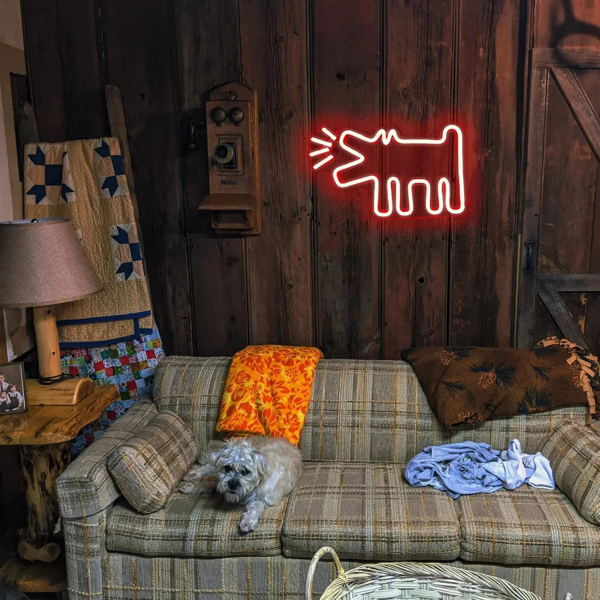 UrbanPaws – Graffiti Hund LED Neon Skylt för Djärv &amp; Trendig Dekor