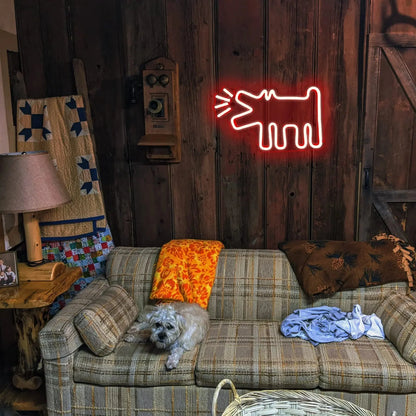 UrbanPaws – Graffiti Hund LED Neon Skylt för Djärv &amp; Trendig Dekor