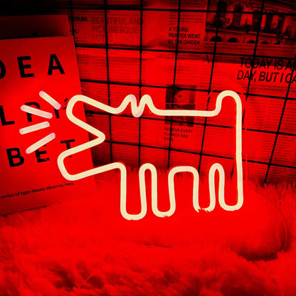 UrbanPaws – Graffiti Hund LED Neon Skylt för Djärv &amp; Trendig Dekor