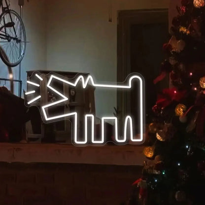 UrbanPaws – Graffiti Hund LED Neon Skylt för Djärv &amp; Trendig Dekor