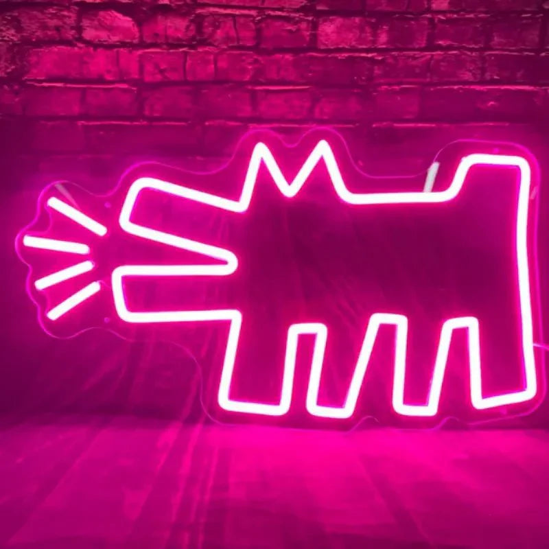 UrbanPaws – Graffiti Hund LED Neon Skylt för Djärv &amp; Trendig Dekor