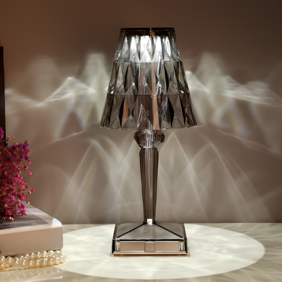 Bordlampa Kristall Akryl Touch Uppladdningsbar