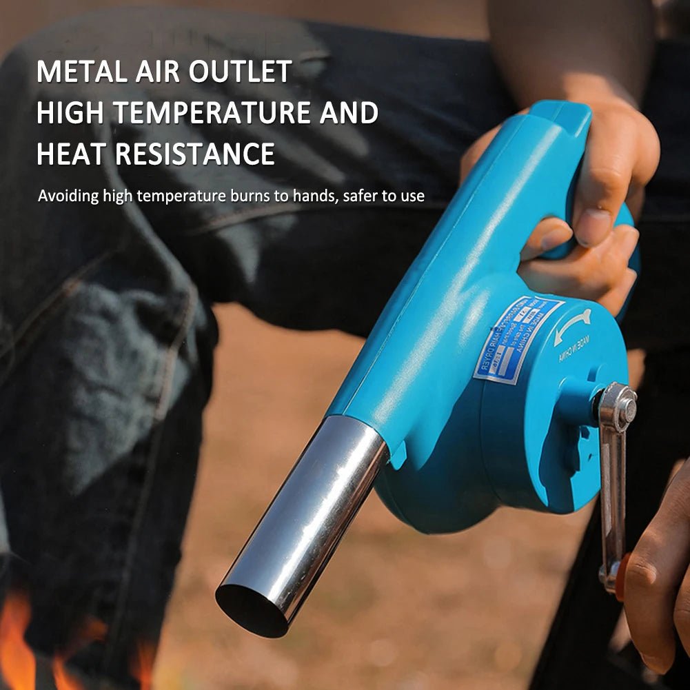 GRILLBLOW – Bärbar Handkedjadriven BBQ-fläkt för utomhusmatlagning